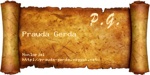 Prauda Gerda névjegykártya